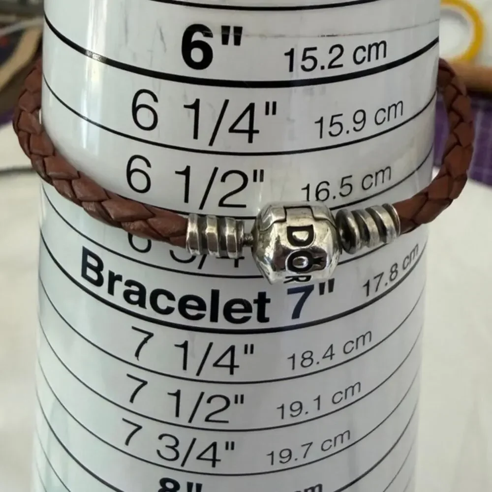 Pandora Moments Brown Leather and Silver Bracelet, 6 1/2